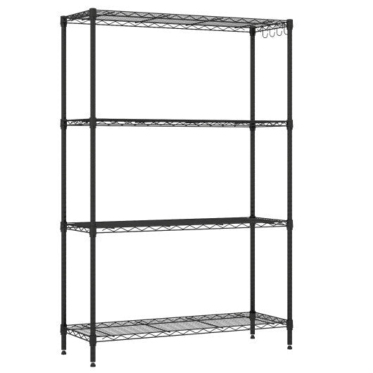 4-Tier Metal Storage Shelving Unit with V-Shaped Wire Rack and 1000 LBS Capacity-Black LuxuryLifeWay Online Store