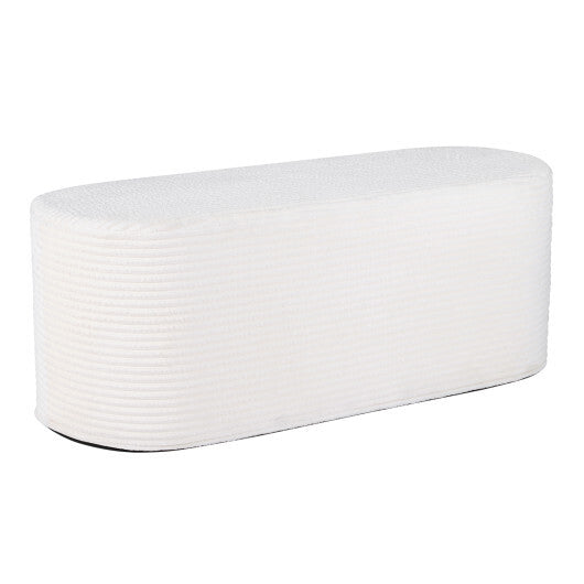 Upholstered Ottoman Bench with High-Density Sponge-Beige LuxuryLifeWay Online Store