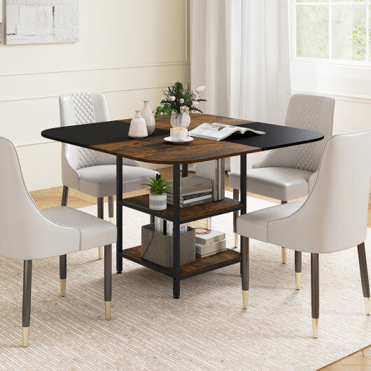 47.5 inch Modern Dining Table  Square Kitchen Table with Mix-colored Tabletop-Rustic Brown LuxuryLifeWay Online Store