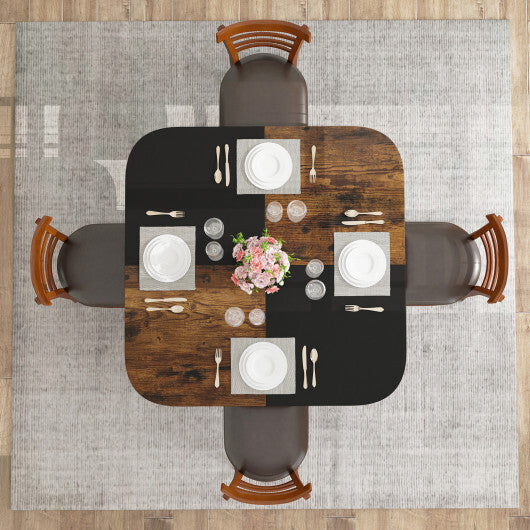 47.5 inch Modern Dining Table  Square Kitchen Table with Mix-colored Tabletop-Rustic Brown LuxuryLifeWay Online Store