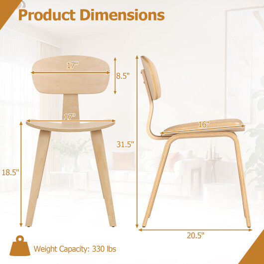 Modern Dining Chair Set of 2 with Wide Seat-Natural LuxuryLifeWay Online Store