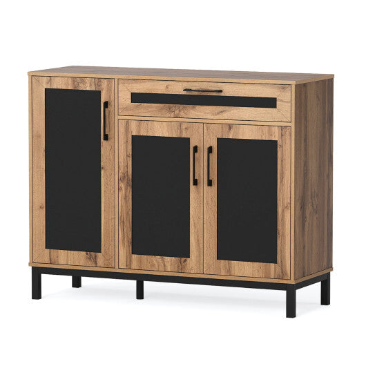 48 Inch Sideboard Buffet Cabinet with Drawer and Metal Legs-Natural LuxuryLifeWay Online Store