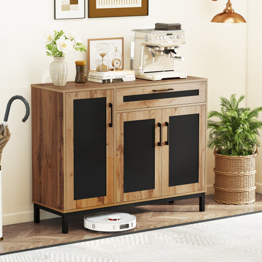 48 Inch Sideboard Buffet Cabinet with Drawer and Metal Legs-Natural LuxuryLifeWay Online Store