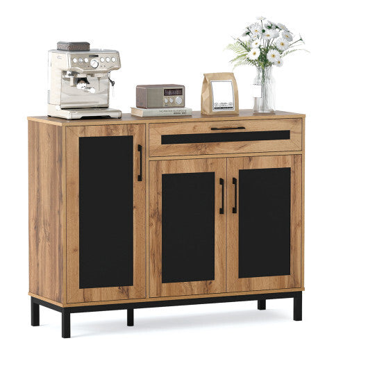 48 Inch Sideboard Buffet Cabinet with Drawer and Metal Legs-Natural LuxuryLifeWay Online Store