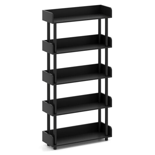 5-Tier Open Bookcase with Industrial Storage Unit-Rustic Brown LuxuryLifeWay Online Store