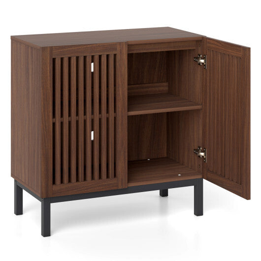Buffet Cabinet with Storage 32" Wooden Sideboard Coffee Bar Station-Walnut LuxuryLifeWay Online Store