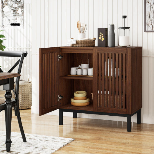 Buffet Cabinet with Storage 32" Wooden Sideboard Coffee Bar Station-Walnut LuxuryLifeWay Online Store
