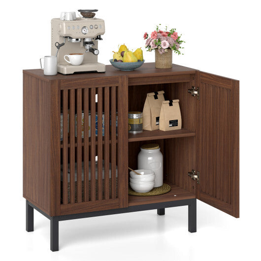 Buffet Cabinet with Storage 32" Wooden Sideboard Coffee Bar Station-Walnut LuxuryLifeWay Online Store