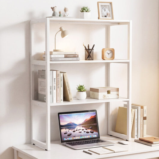 3-Tier Countertop Storage Hutch with Open Shelves-White LuxuryLifeWay Online Store