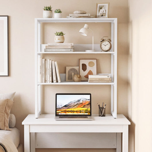 3-Tier Countertop Storage Hutch with Open Shelves-White LuxuryLifeWay Online Store
