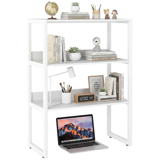 3-Tier Countertop Storage Hutch with Open Shelves-White LuxuryLifeWay Online Store