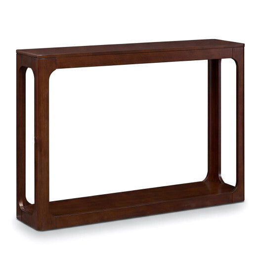2-Tier Mid Century Wood Console Table with Storage Shelf-Brown LuxuryLifeWay Online Store