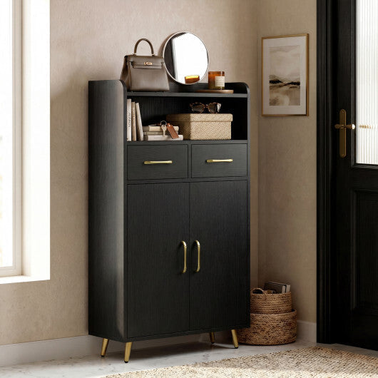 Bathroom Storage Cabinet Freestanding Floor Cabinet with 2 Drawers and 2 Doors-White