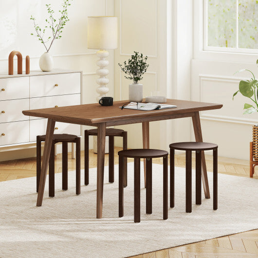 Round Portable Wood Nesting Stools with Locking Casters-Natural LuxuryLifeWay Online Store
