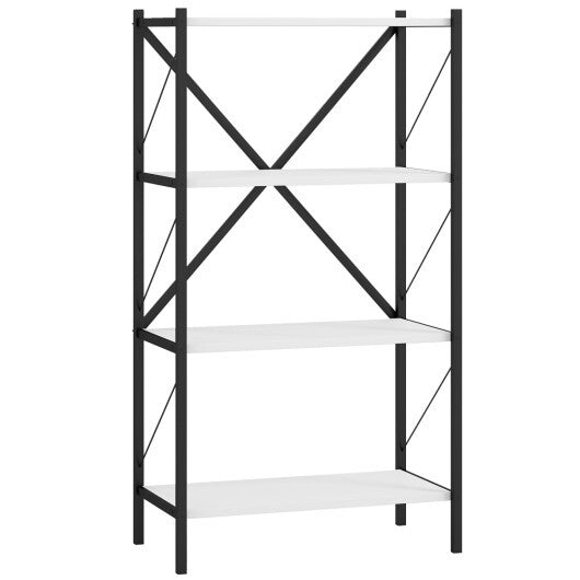 4-Tier Bookshelf with Heavy-Duty Metal Frame-Walnut LuxuryLifeWay Online Store