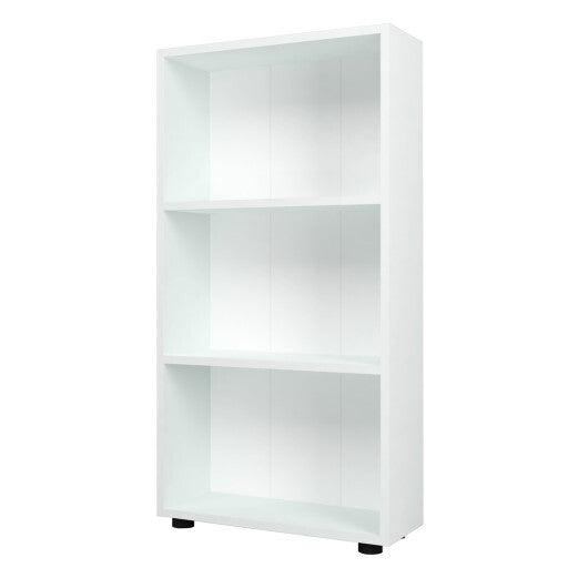 3-Tier Bookcase 42 inch Tall Book Shelf with Anti-Tipping Kit-White LuxuryLifeWay Online Store