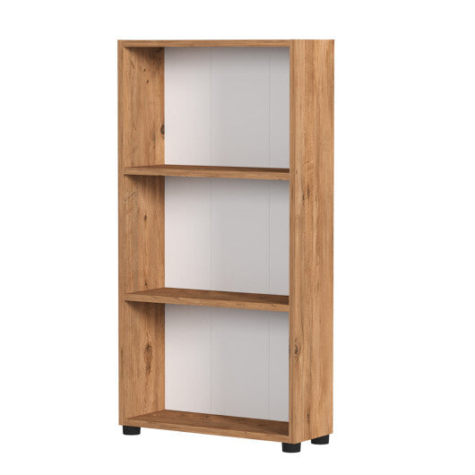 3-Tier Bookcase 42 inch Tall Book Shelf with Anti-Tipping Kit-White LuxuryLifeWay Online Store