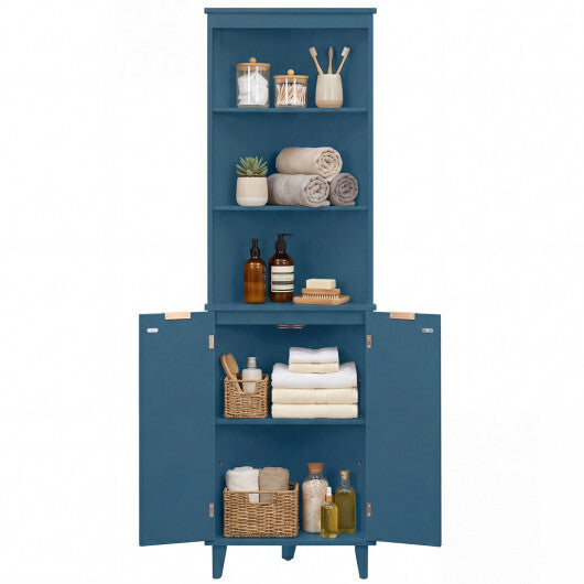 68 Inch Tall Bathroom Floor Storage Cabinet with Fluted Doors-White LuxuryLifeWay Online Store