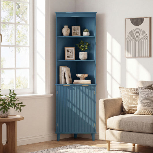 68 Inch Tall Bathroom Floor Storage Cabinet with Fluted Doors-White LuxuryLifeWay Online Store
