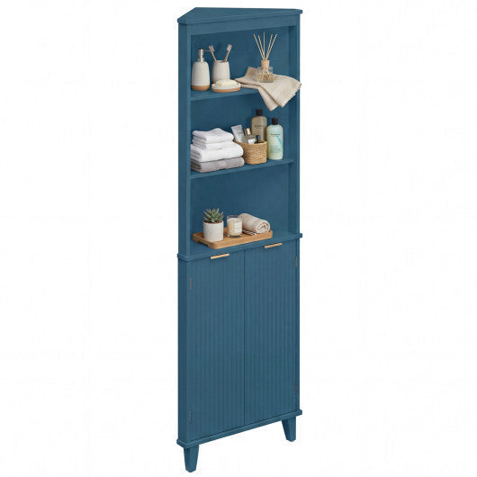 68 Inch Tall Bathroom Floor Storage Cabinet with Fluted Doors-White LuxuryLifeWay Online Store
