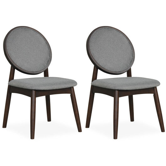 Set of 2 Upholstered Linen Fabric Kitchen Side Chairs with Padded Seat-Black LuxuryLifeWay Online Store