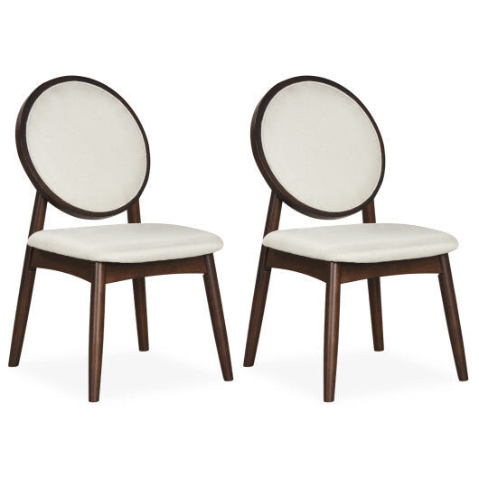 Set of 2 Upholstered Linen Fabric Kitchen Side Chairs with Padded Seat-Black LuxuryLifeWay Online Store