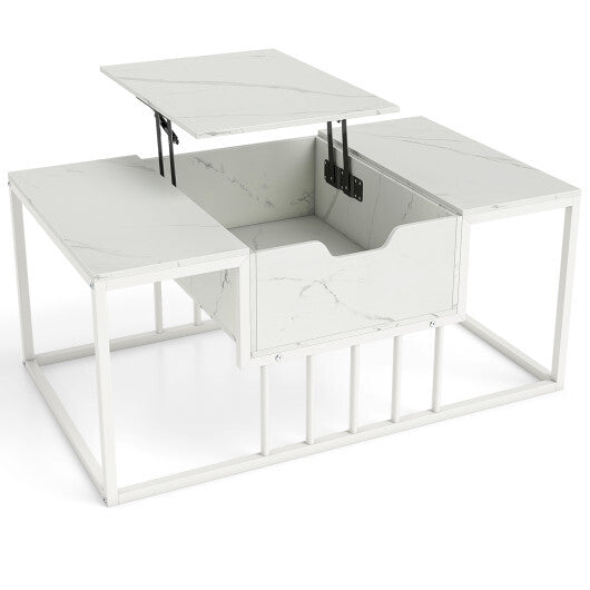 Lift Top Coffee Table Modern Center Table with Hidden Storage Compartment-White LuxuryLifeWay Online Store