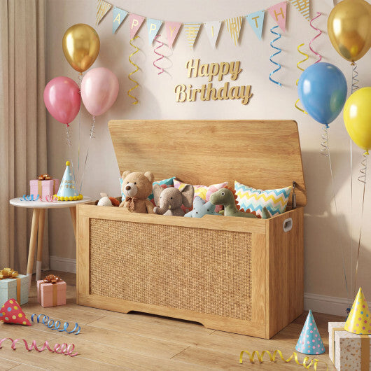 Kids Storage Bench 40 Inch Toy Box with Flip Top and Handles-Natural LuxuryLifeWay Online Store