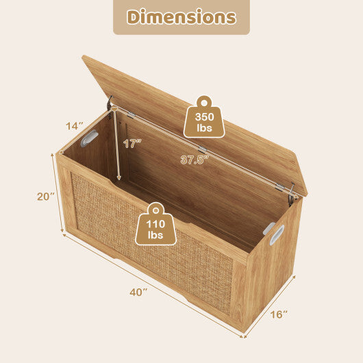 Kids Storage Bench 40 Inch Toy Box with Flip Top and Handles-Natural LuxuryLifeWay Online Store