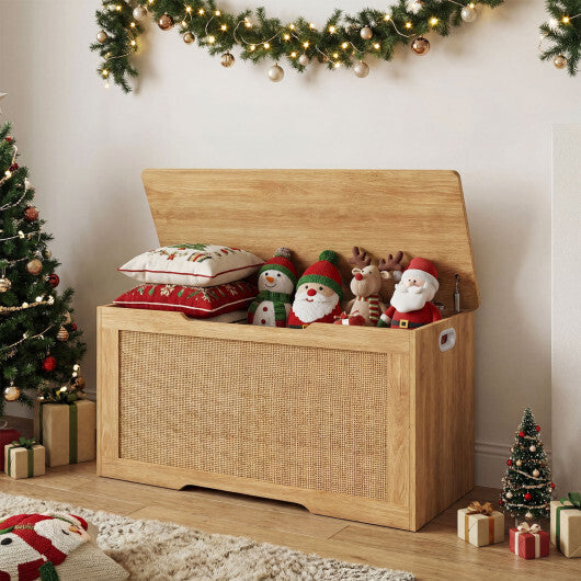Kids Storage Bench 40 Inch Toy Box with Flip Top and Handles-Natural LuxuryLifeWay Online Store