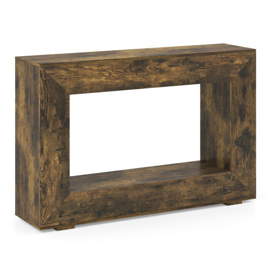 47" 2-Tier Farmhouse Console Table with Open Storage Shelf for Living Room-Rustic Brown LuxuryLifeWay Online Store
