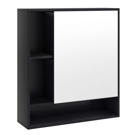 Wall Mounted  Bathroom Cabinet with Mirror Single Door-White LuxuryLifeWay Online Store