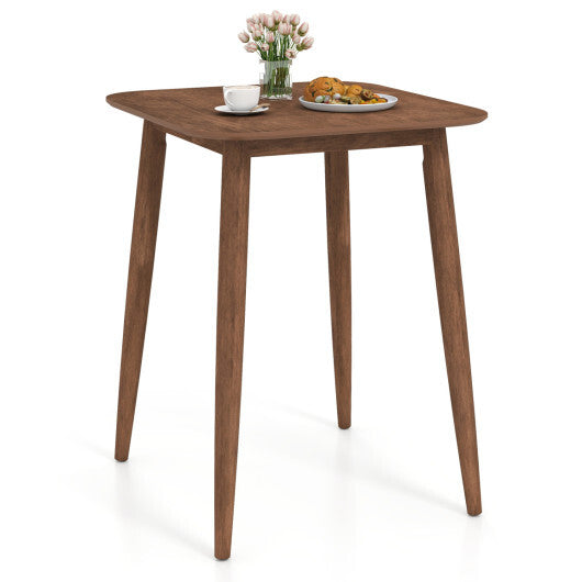 36 Inch Counter Height Bar Table Wooden High Top Pub Table with Solid Rubber Wood Legs-Walnut LuxuryLifeWay Online Store