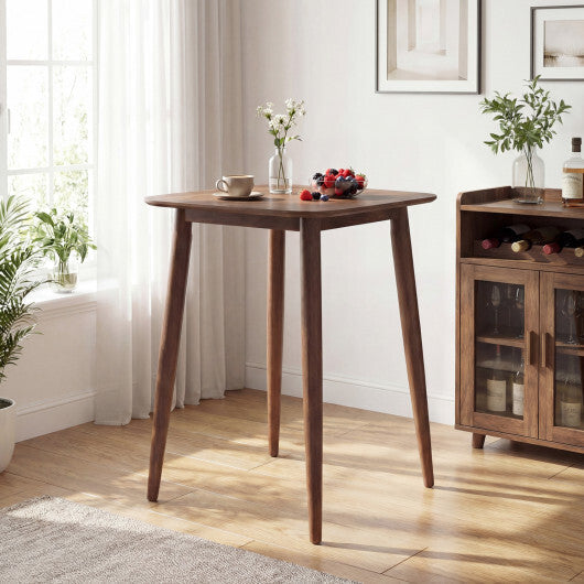 36 Inch Counter Height Bar Table Wooden High Top Pub Table with Solid Rubber Wood Legs-Walnut LuxuryLifeWay Online Store