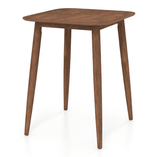 36 Inch Counter Height Bar Table Wooden High Top Pub Table with Solid Rubber Wood Legs-Walnut LuxuryLifeWay Online Store