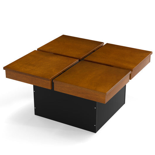Square Coffee Table Mid Century Modern Center Table-Walnut LuxuryLifeWay Online Store