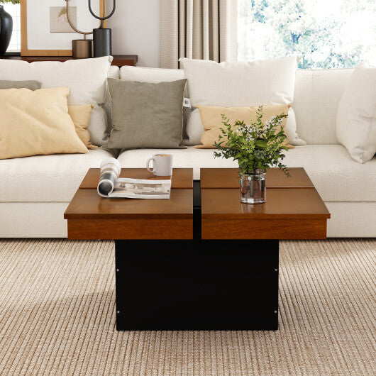 Square Coffee Table Mid Century Modern Center Table-Walnut LuxuryLifeWay Online Store