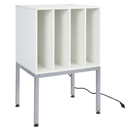 Turntable Record Player Stand with Power Outlets-Black LuxuryLifeWay Online Store
