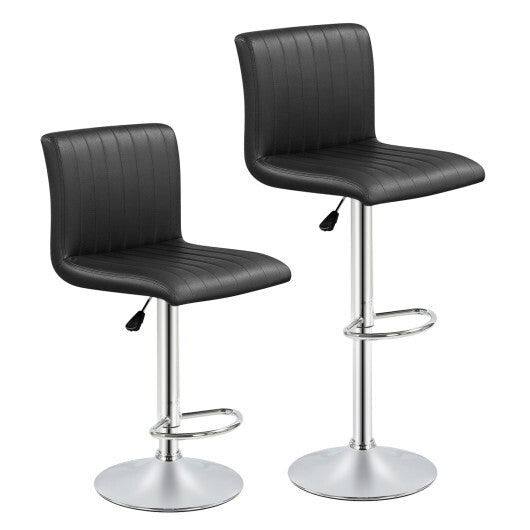 Bar Stools Set of 2 Adjustable Swivel Barstools with Back and Footrest-Black LuxuryLifeWay Online Store