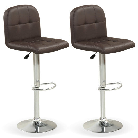 Swivel Bar Stools Set of 2 with Footrests and Metal Base-Black LuxuryLifeWay Online Store