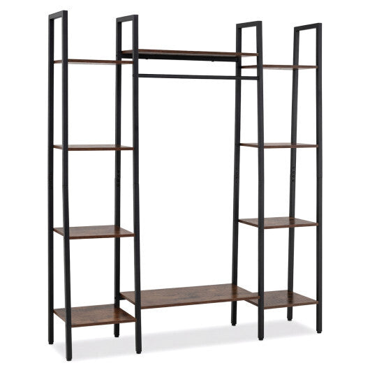 55.5 inch Tall Plant Stand 10-Tier Plant Rack with 16 Colors LED Strip Lights-Rustic Brown LuxuryLifeWay Online Store
