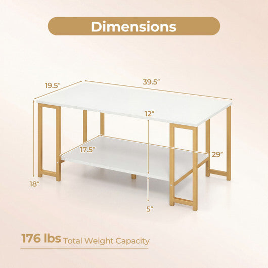 Modern Accent Table with Open Storage Shelf for Apartment and Lounge-White LuxuryLifeWay Online Store