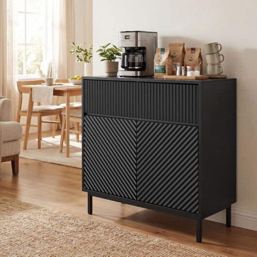 32" Wide Buffet Cabinet with 2 Doors and 1 Drawer for Kitchen-Black LuxuryLifeWay Online Store