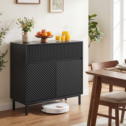 32" Wide Buffet Cabinet with 2 Doors and 1 Drawer for Kitchen-Black LuxuryLifeWay Online Store