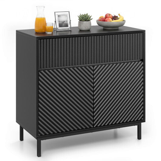 32" Wide Buffet Cabinet with 2 Doors and 1 Drawer for Kitchen-Black LuxuryLifeWay Online Store