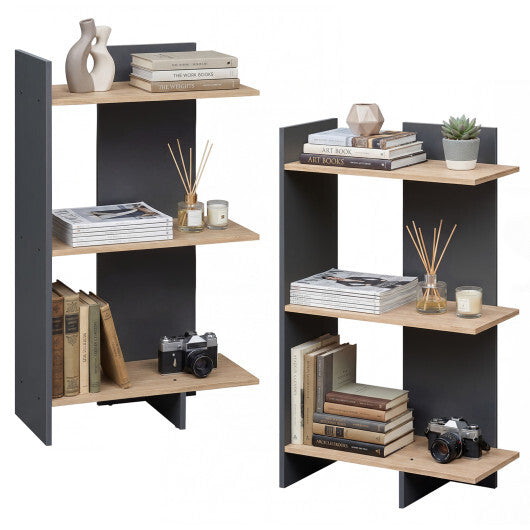 3 Tier Wooden Bookshelf with Anti-Tipping Kit-Oak LuxuryLifeWay Online Store
