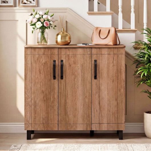 5-Tier Shoe Storage Cabinet Freestanding Shoe Rack Organizer-Oak LuxuryLifeWay Online Store