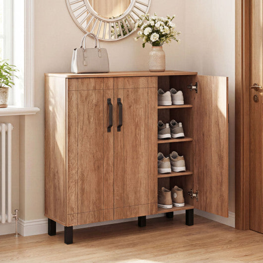 5-Tier Shoe Storage Cabinet Freestanding Shoe Rack Organizer-Oak LuxuryLifeWay Online Store