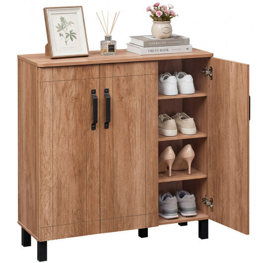 5-Tier Shoe Storage Cabinet Freestanding Shoe Rack Organizer-Oak LuxuryLifeWay Online Store