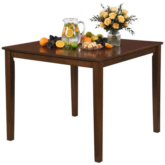 Farmhouse Dining Table for 4 People 35 Inches Square Kitchen Table-Walnut LuxuryLifeWay Online Store